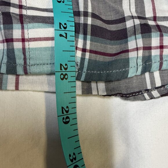 KÜHL Lexi Long-Sleeve Shirt Women’s Medium Gray–Green Plaid UPF 30 EUC - Picture 11 of 12